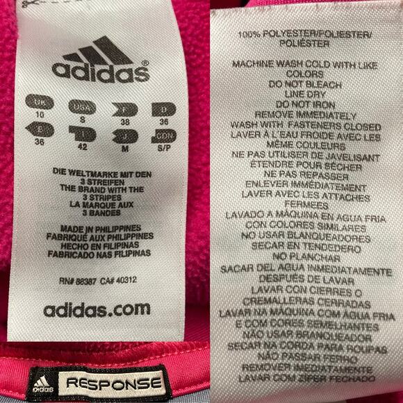 Adidas Formotion Climawarm Response Small 1/4 Zip Women’s Pink Fleece Pullover - Picture 6 of 16